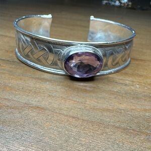 Celtic .925 Silver Bracelet with Amethyst Gemstone